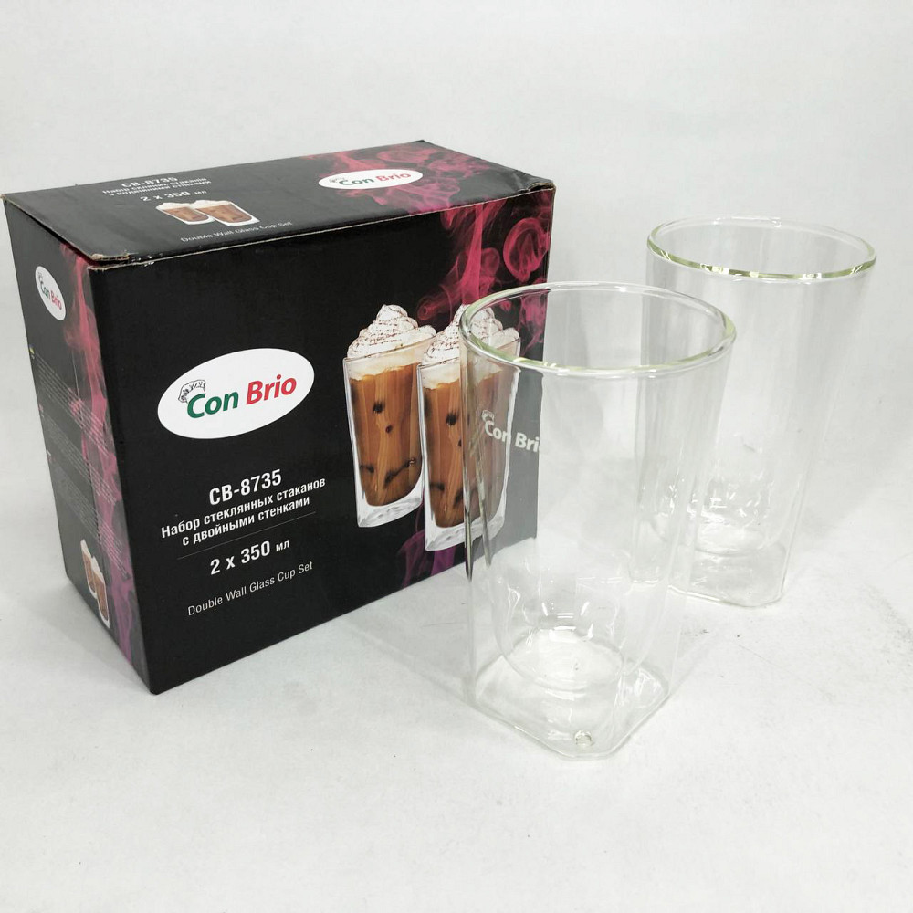 Скляні чашки з подвійним дном Con, Склянки з подвійним дном Набір чашок для кави GN-69 Івано-Франківськ - фото 5