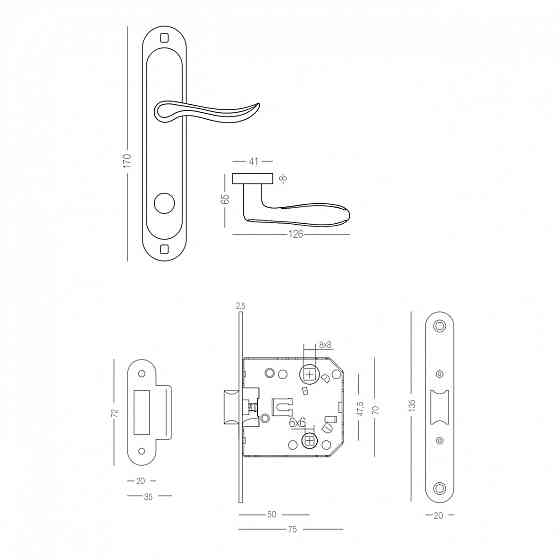 КОМПЛЕКТ A-1295 WC SN/CP: РУЧКА НА ПЛАНЦЕ ПОД WC С МЕХАНИЗМОМ Киев