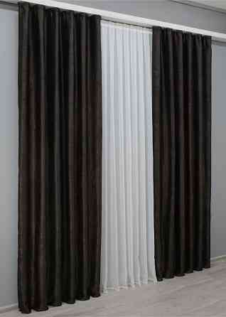 Комплект готових штор VR-Textil Софт № 1450ш 150х275 см 2 шт. Венге (33-0323) Киев