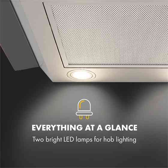 Вытяжка Gloria работа на вытяжке 60 см 580 м³/ч Стеклянный экран RGB LED нержавеющая сталь серебристый/черный Ровно