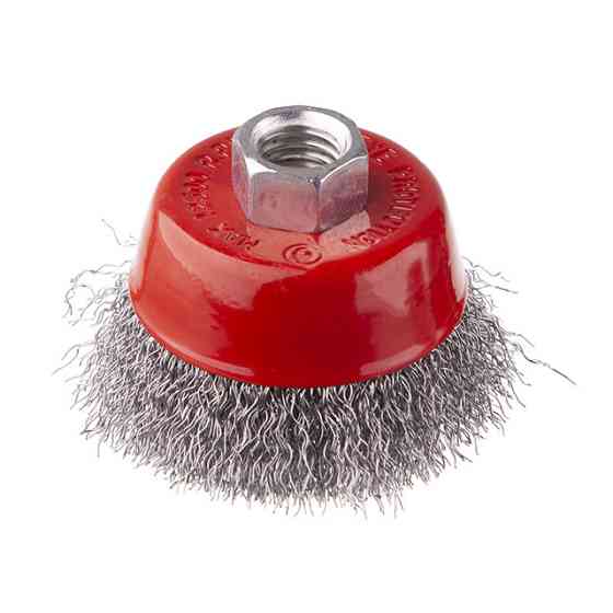 Щітка чашкова, 65 мм, M14, кручений дріт, для КШМ, 12500 об/хв INTERTOOL BT-1065 Київ