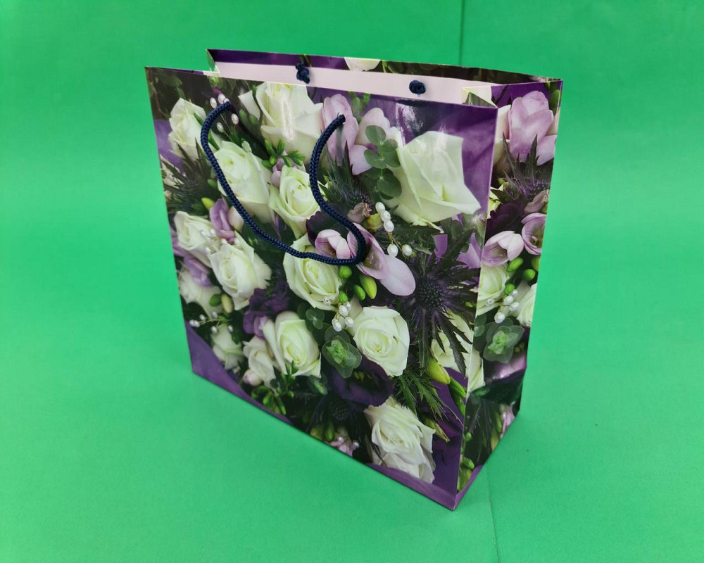 Пакет паперовий подарунковий квадратний 23*24*10 (артKV-093) (12 шт.) Харків - фото 1