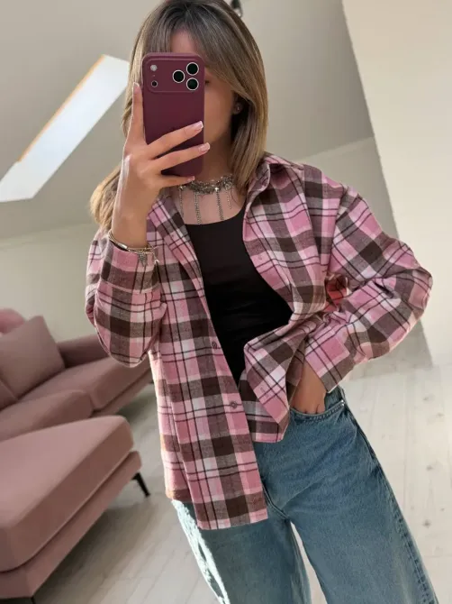 Свободная женская рубашка из мягкой фланели Одесса - изображение 9