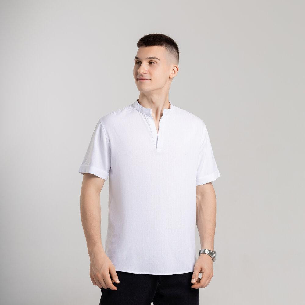 Мужская белая рубашка с коротким рукавом Pobedov Misto Киев - изображение 1