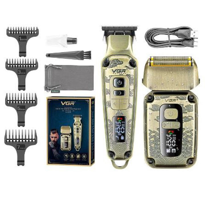 Бездротова машинка для стрижки волосся VGR, Електрична машинка з насадкою для бороди IO-18 Львів - фото 16