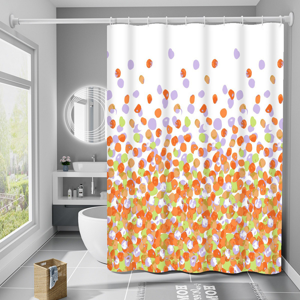 Шторка для ванны из полиэстера водонепроницаемая Bathlux 180x180 см с кольцами, занавеска для ванной комнаты Каменец-Подольский - изображение 1