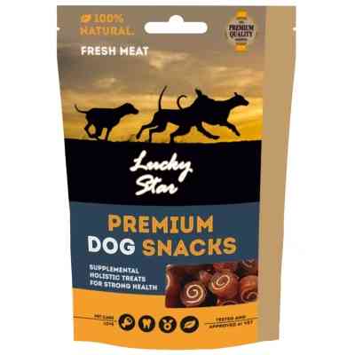 Лакомство для собак Lucky Star Мини-роллы с мягким мясом курицы и трески 1-2 см 85 г (4820111434176) Винница