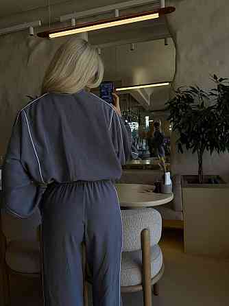 Женский стильный костюм двойка: кофта и штаны в спортивном стиле купра с бархатным напылением Серый, 42/44 Одесса