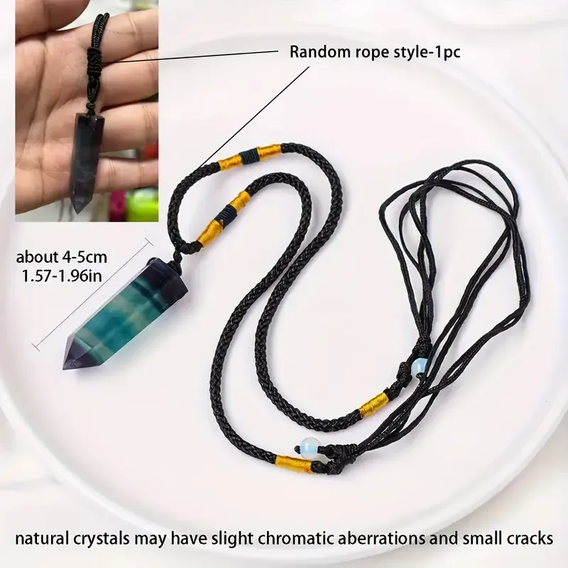 Підвіска з райдужного флюориту з регульованим шнурком Київ - фото 3