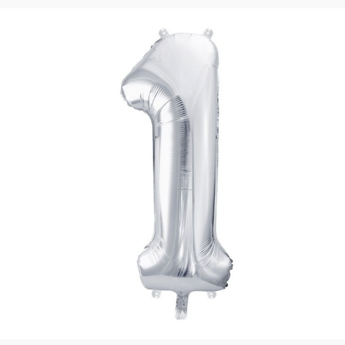 Цифры фольгированные 1 серебро 32