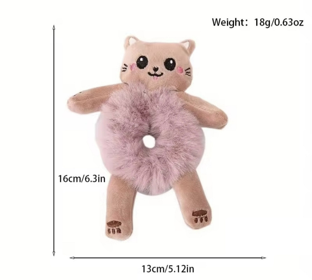 Плюшеві гумки для волосся у вигляді тварин Рожевий Сміла - фото 2