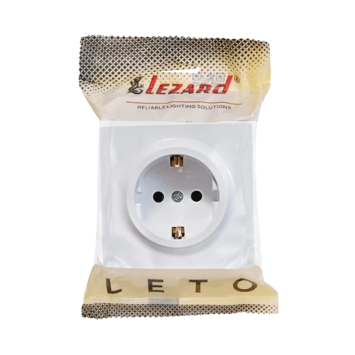 LETO білий Розетка зовнішня із заземленням Лезард Житомир