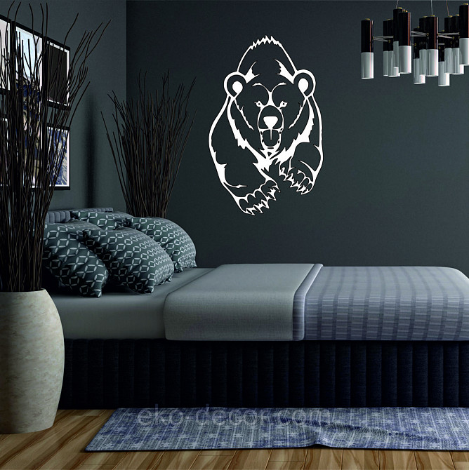 Декоративне настінне Панно «Ведмідь» Декор на стену 110*70 см, Білий Київ - фото 5