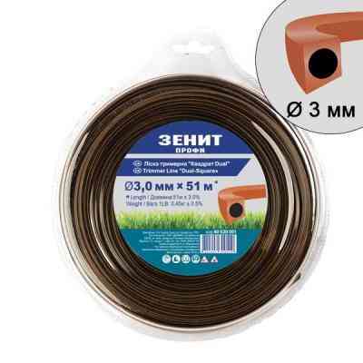 Жилка косильна Зеніт &quot;ПРОФІ&quot; &quot;Квадрат DUAL&quot; 3,0 мм х 51 м (40630051) Вінниця