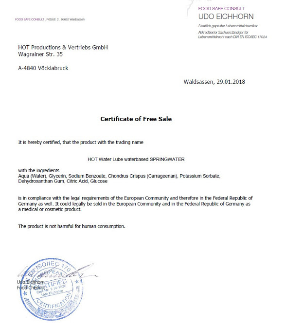 Лубрикант на водной основе HOT Nature Lube Springwater, 30 мл Sex Aura Киев - изображение 4