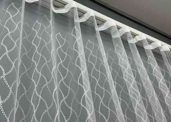 Тюль фатин с вышивкой и люрексом Цвет белый с серебристым 1838т Киев