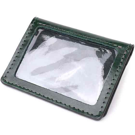 Великолепная обложка на документы из натуральной гладкой кожи GRANDE PELLE 22942 Зеленый Киев