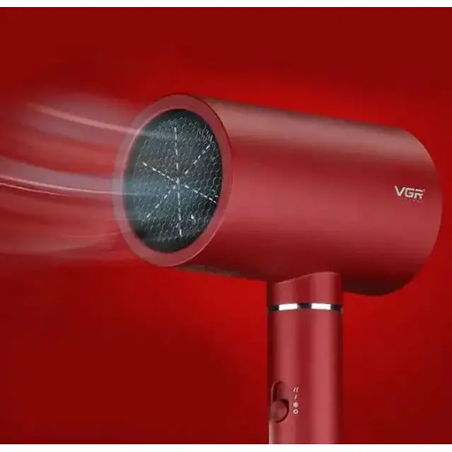 Фен VGR V-431 (2 уровня обдува, 3 уровня температуры) 1800W + 1 насадка Красный Киев - изображение 4