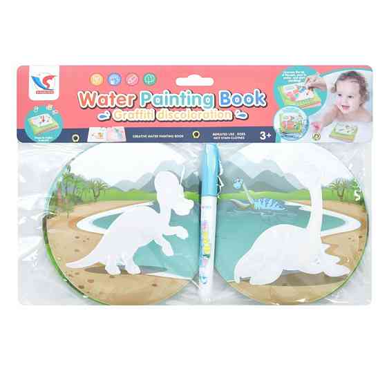 Книжка для малювання водою "Діно Круглий" A597 маркер, 8 малюнків Вінниця