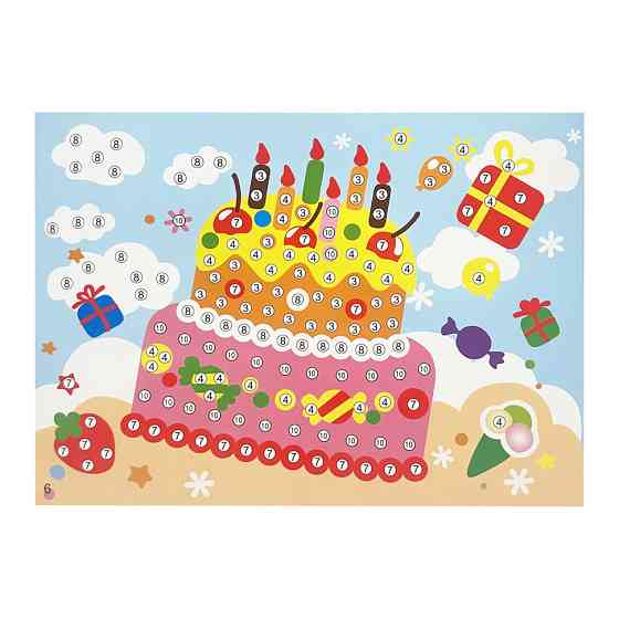 Дитяча мозаїка за номерами "Святковий торт" 13-126-20, 5 кольорів Вінниця
