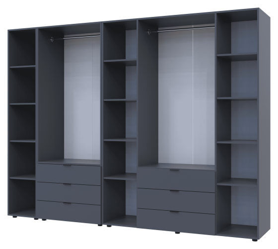 Комплект шаф для одягу Doros Гелар (3 шт.) 270,7х49,5х203,4 см Графіт (DRS-011157) Львів