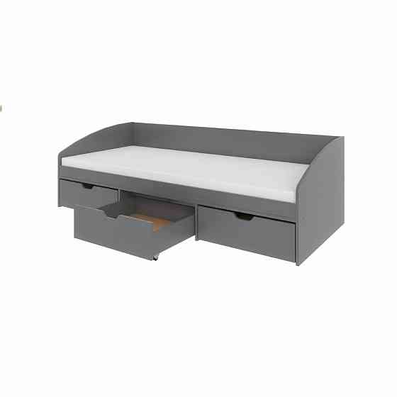 Ліжко односпальне з ящиками Еверест Комфорт 3 193х84х59 см Графіт (DTM-5728) Дніпро