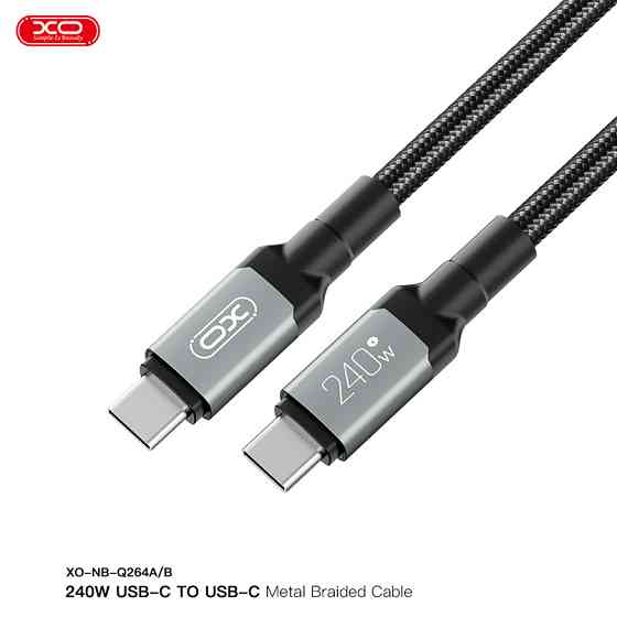 Кабель XO High Power Type-C to Type-C 240W 1м чорний Львів