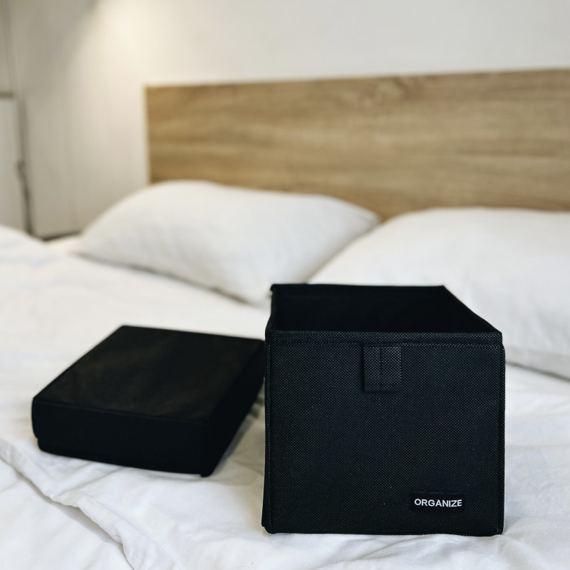 Органайзер коробка для мелочей XS с крышкой 17х17х16 см (Черный) Сумы - изображение 6