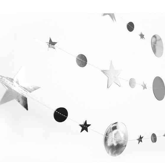 Гірлянда Зірочки та кружки на нитці 4 м сріблястий Київ