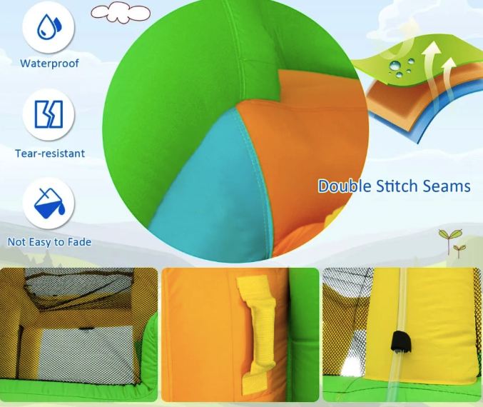 Надувний Аквапарк Costway Merlin з двома гірками (без вентилятора) Київ - фото 4