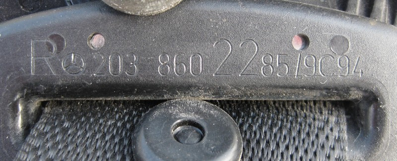 Mercedes-Benz  A2038602285 9C94 Ремінь безпеки задній правий чорний C203 Sportcoupe C209 Одесса - изображение 3