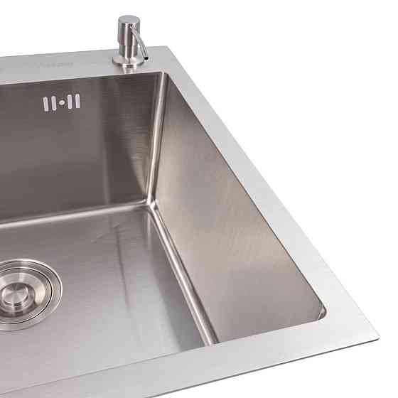 Кухонна мийка нержавійка 50*50 Valeso Handmade з підставкою для ножів (3,0/0,8) Коломия