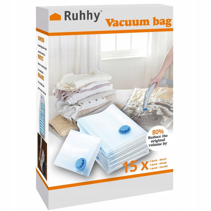 Набір вакуумних пакетів багаторазових 15 шт у 3-х розмірах Ruhhy (22129) Нововолинськ - фото 5