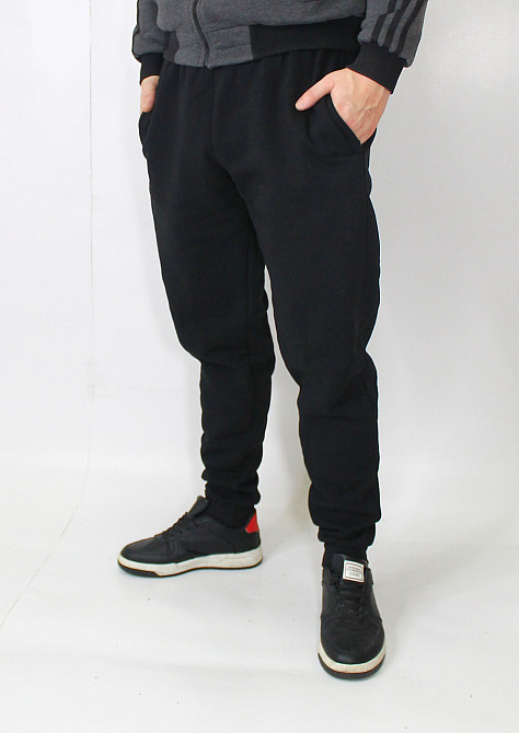 Спортивные штаны мужские тонкие на манжетах Черный 46 Харьков - изображение 1