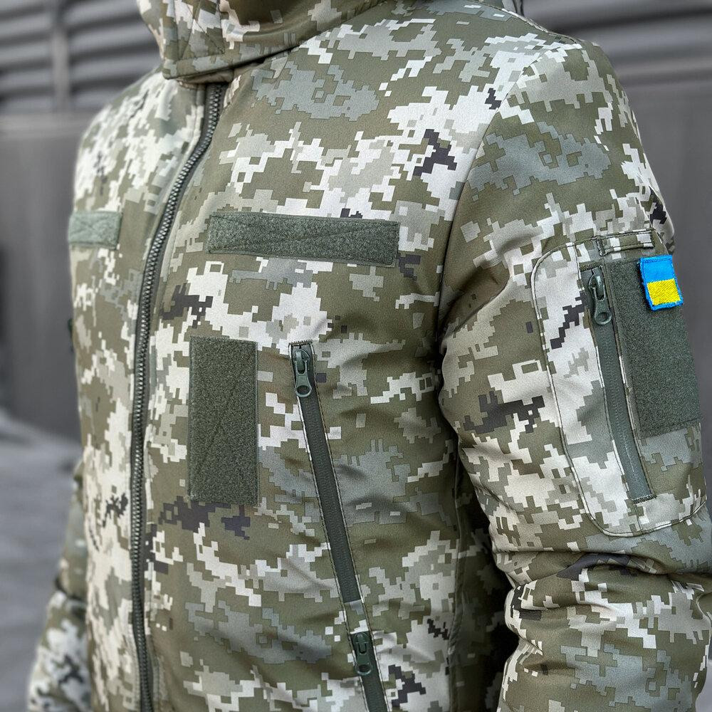Чоловіча зимова піксельна куртка з капюшоном Pobedov Winter Jacket Motive ЗИМА В2 Київ - фото 3