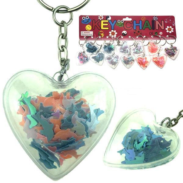 Брелок для ключів із присипкою Серце 12 шт Київ - фото 1