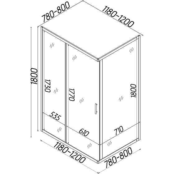 Душова кабіна BRAVO NISA N120T БЕЗ піддона (1уп.) (000022476) Київ