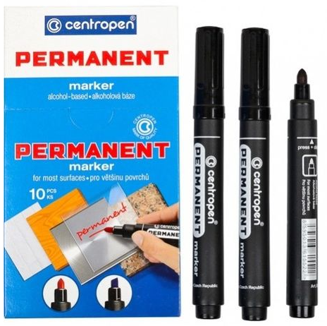 Маркер перманентний "Centropen" 8566 чорний (круглий) 2,5 мм, шт Київ - фото 1