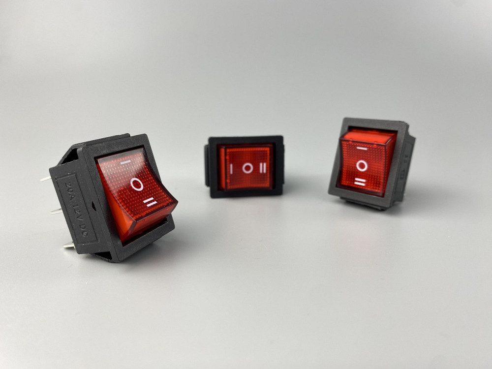 Перемикач клавішний червоний, з led-підсвіткою 12 V, 25 ммх31мм, 6 ніжок Мукачево - фото 4