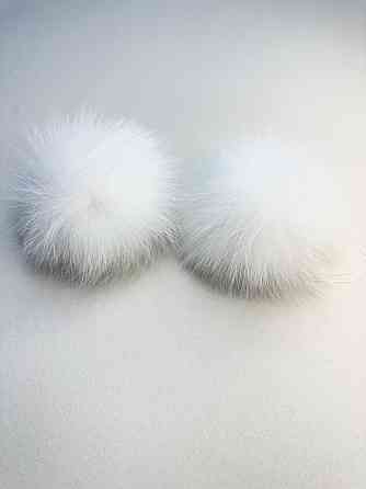 Помпон на шапку з хутра песця 10-12 см Білий Харків