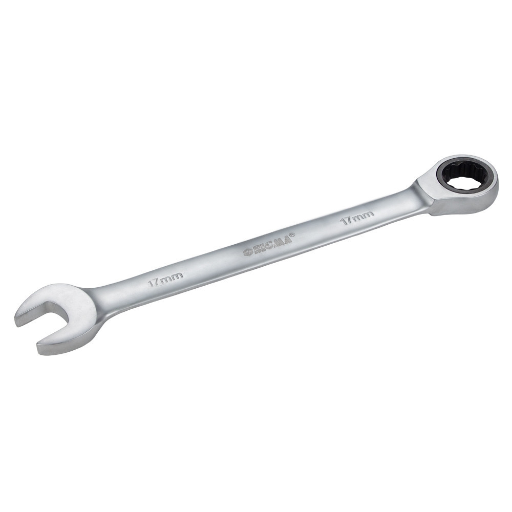 Ключ рожково-накидный трещеточный 17мм CrV satine SIGMA (6022171) Ровно - изображение 3