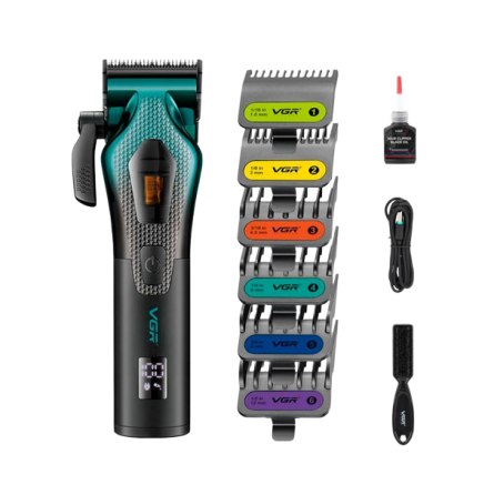 Машинка для стриження акумуляторна VGR V-271 8000-11000 RPM LED дисплей (6 насадок) Вінниця