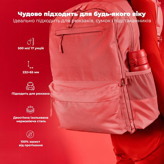 Пляшка для води металева вакуумна ION8 500 мл. Vacuum Insulated, Red Каменское - изображение 4