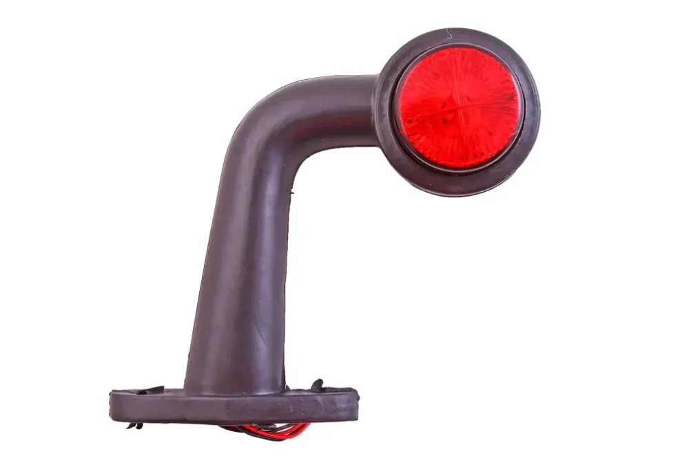 Габаритний бічний ріжок 16см диодний кривий червоний/білий Вінниця - фото 1