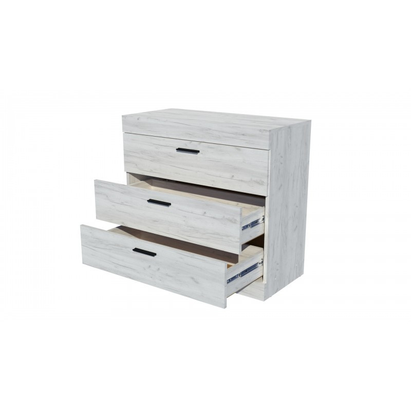 Комод Еверест на 3 ящики Соната-1 80х38х75 дуб крафт білий (DTM-2693) Львів - фото 6