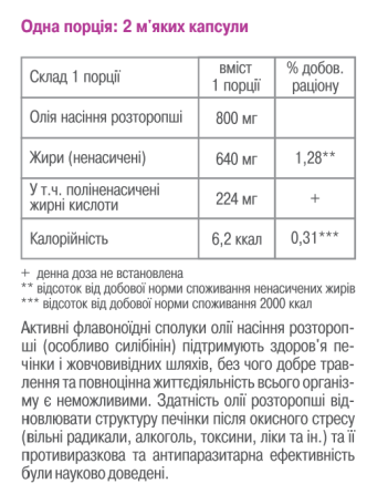Олія насіння розторопші в капсулах / ТМ Грін-Віза / 120 капсул Київ