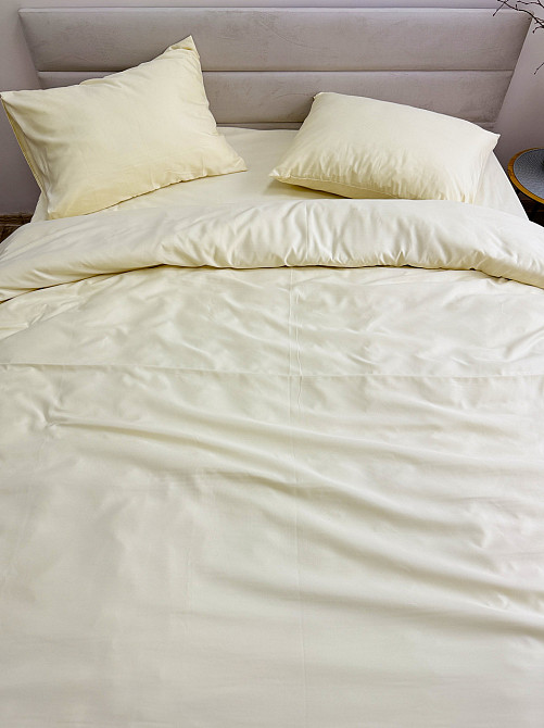 Ecotton Комплект постільної білизни Ecotton полуторний 150х215 см однотонний кремовий Cream Yel Коломия - фото 2
