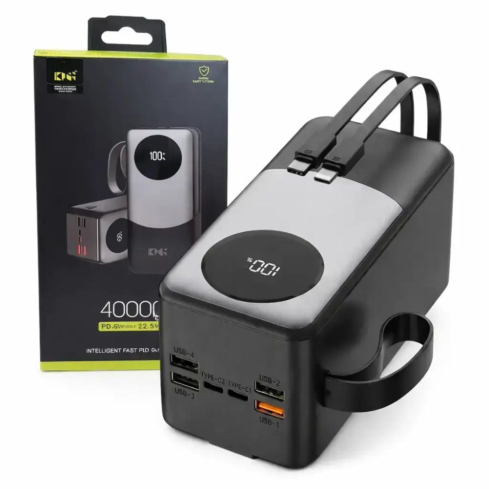Зовнішній акумулятор Power Bank KP KPG-402X 40000 мАг 22.5Вт, QC 3.0, 4 USB, 2 Type-C, дисплей Одеса - фото 10