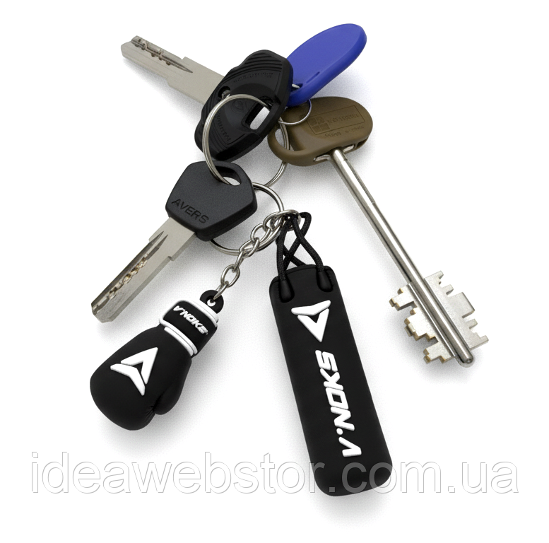 Брелок боксерська рукавичка та мішок V`Noks Black Київ - фото 7