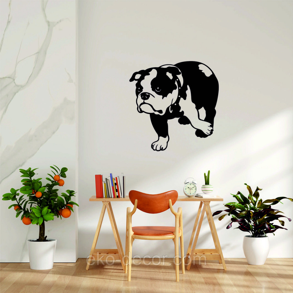 Декоративное настенное Панно «Бульдог» , Декор на стену 70*70 см, Черный Киев - изображение 7